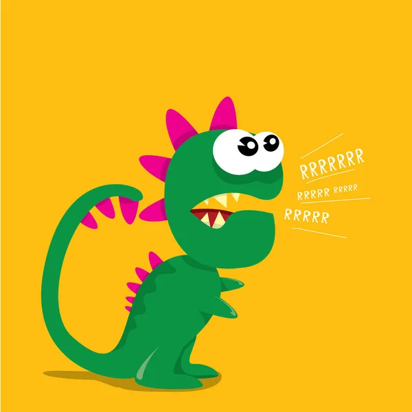 Cartone animato vettoriale divertente drago. Dinosauro del fumetto . — Vettoriale Stock