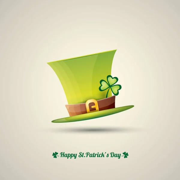 Vecteur saint patricks jour affiche avec chapeau vert — Image vectorielle