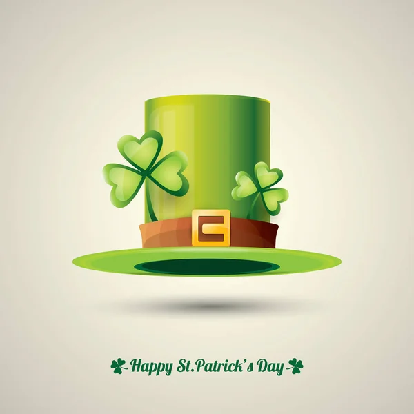 Vecteur saint patricks jour affiche avec chapeau vert — Image vectorielle