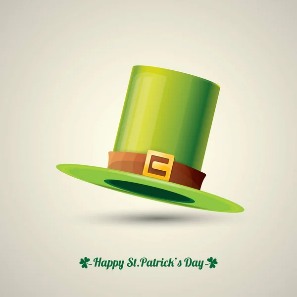 Vecteur saint patricks jour affiche avec chapeau vert — Image vectorielle