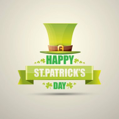 vektör saint patricks günü etiket yeşil şapkalı