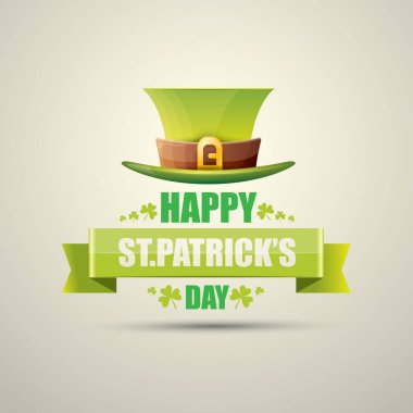 vektör saint patricks günü etiket yeşil şapkalı