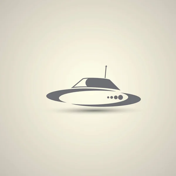 Ufo flying saucer vector icon — Stock Vector