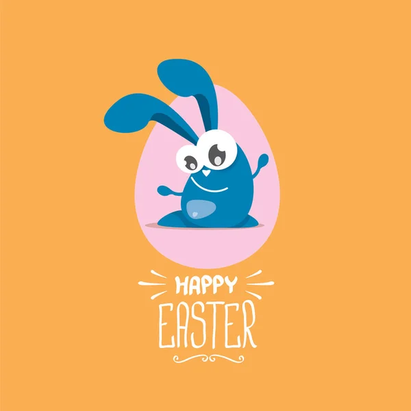 Vector happy easter greeting card with funny bunny — Stock Vector