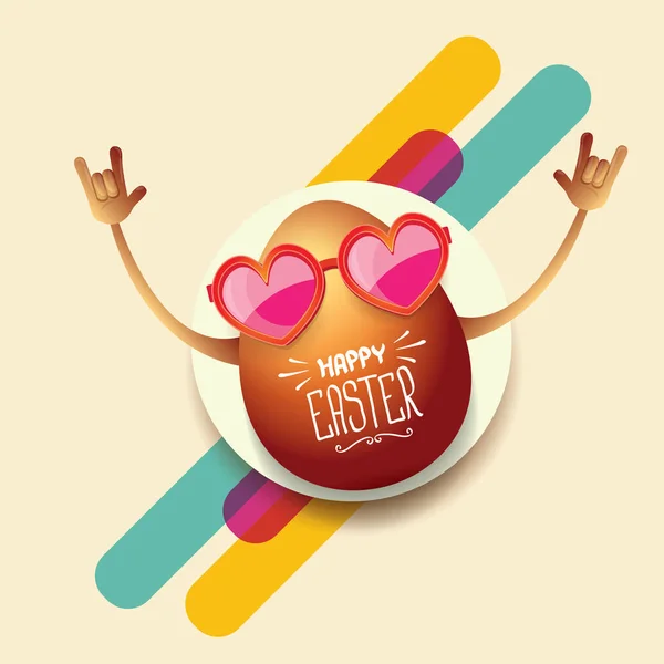 Vector happy easter card with rock n roll egg — Stock Vector