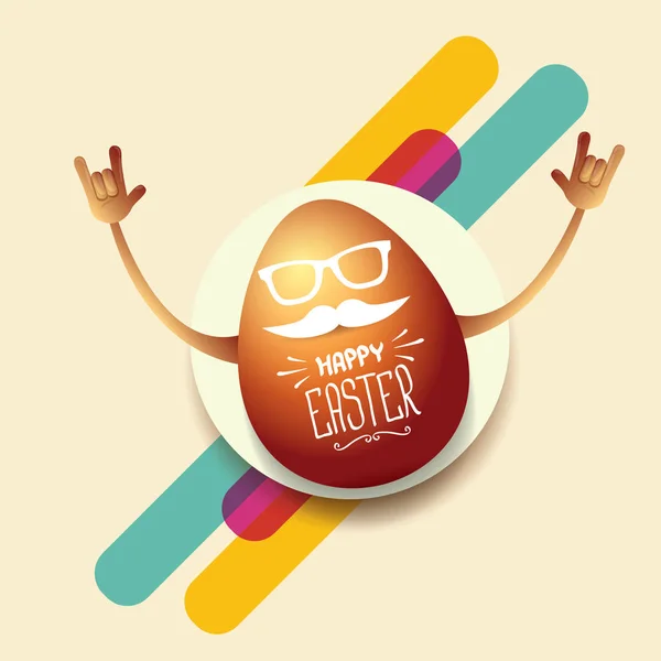 Vector happy easter card with rock n roll egg — Stock Vector