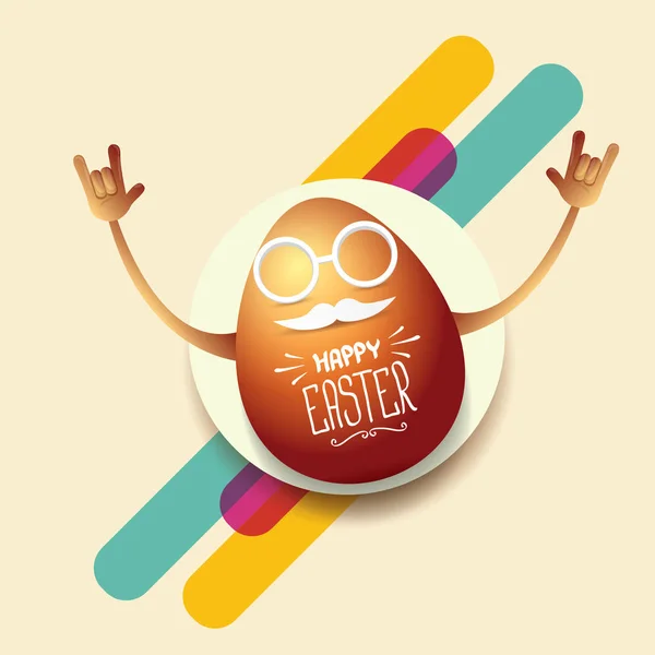 Vector happy easter card with rock n roll egg — Stock Vector