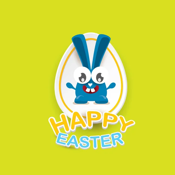 Vecteur heureux Pâques carte de vœux avec lapin drôle — Image vectorielle
