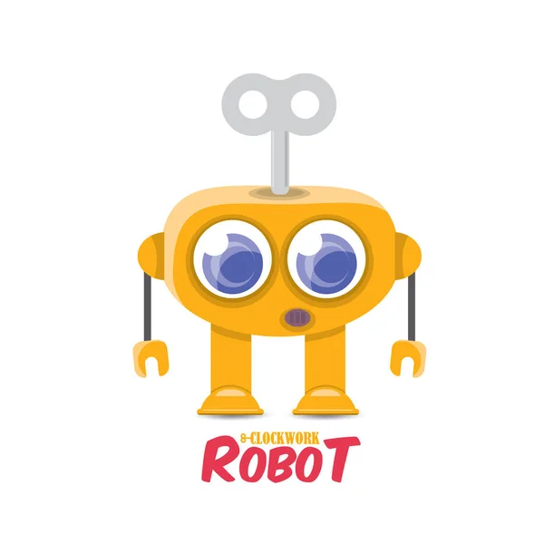 Vektor rajzfilm aranyos sík robot ikon — Stock Vector