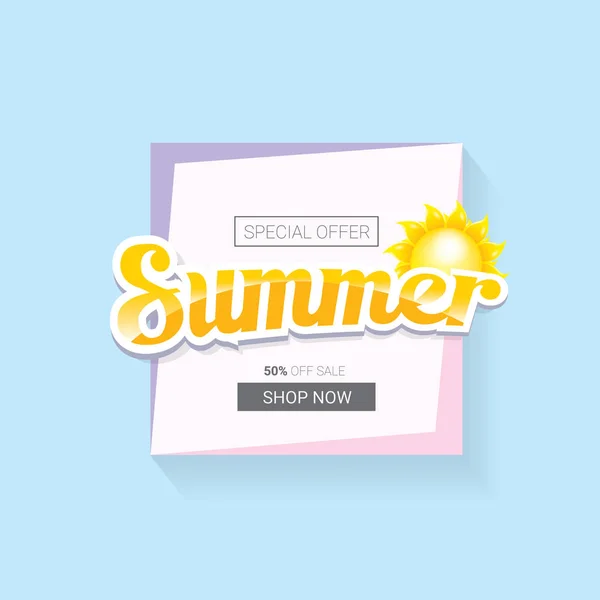 Vector summer sale template banner. — Stock Vector