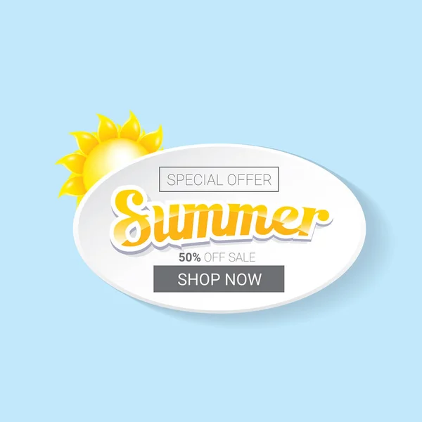Vector summer sale template banner. — Stock Vector