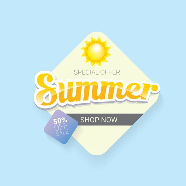 Vector zomer verkoop sjabloon banner. — Stockvector