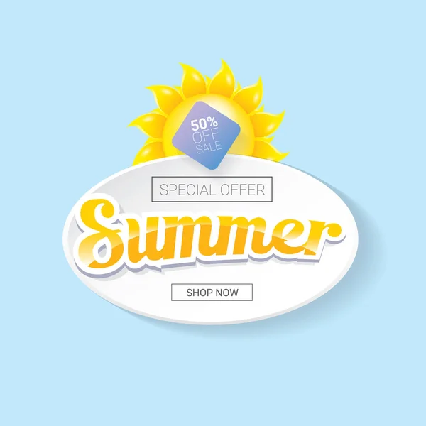 Vector summer sale template banner. — Stock Vector