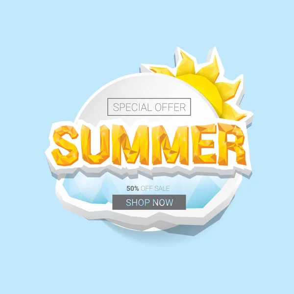 Bannière vectorielle de modèle de vente d'été . — Image vectorielle