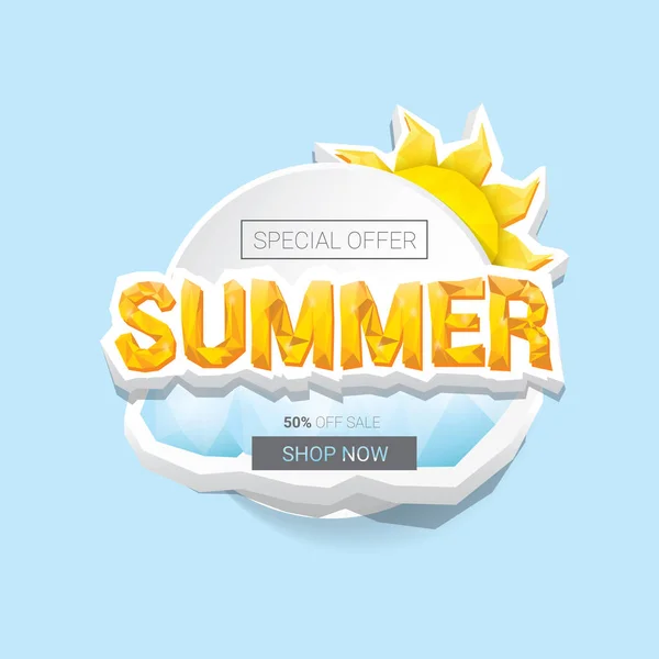 Vector summer sale template banner. — Stock Vector