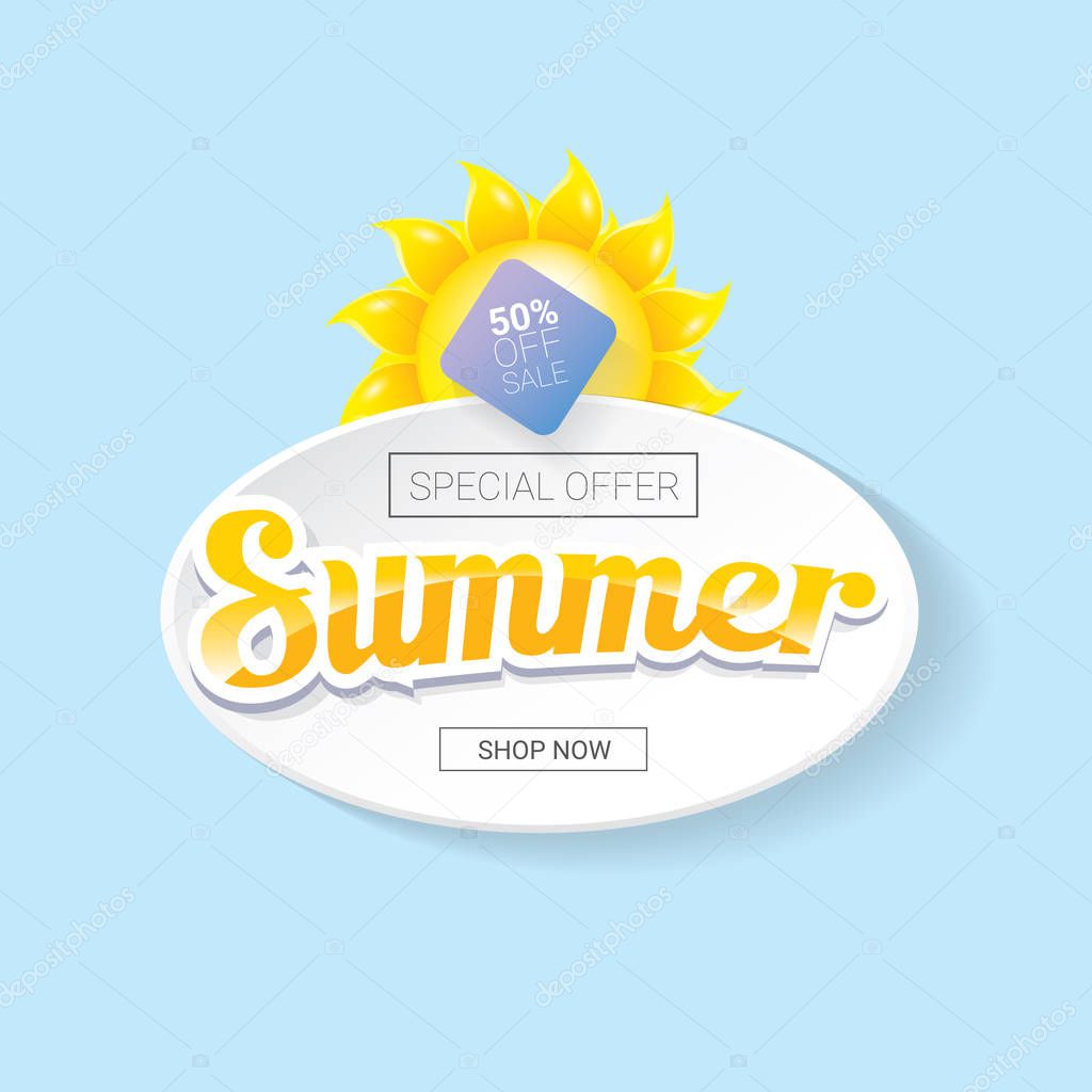 vector summer sale template banner.