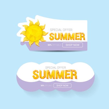 Vektör yaz Satılık şablon afiş.