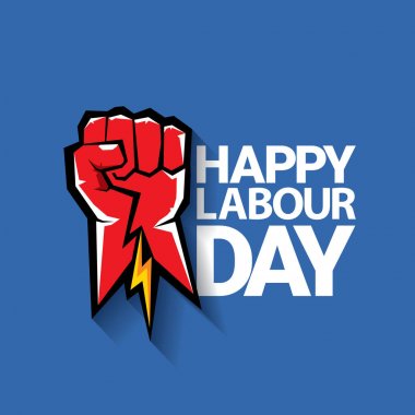 Mutlu İşçi Bayramı vektör etiket