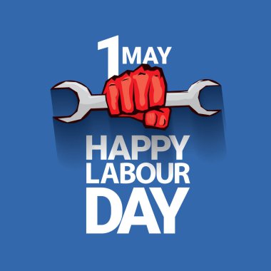 Mutlu İşçi Bayramı vektör etiket