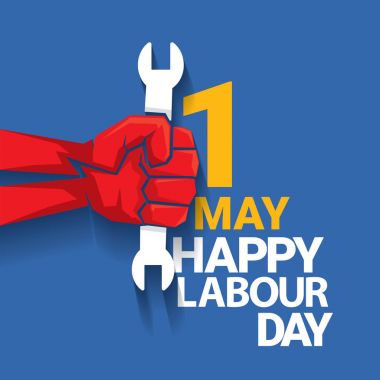 Mutlu İşçi Bayramı vektör etiket