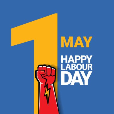 Mutlu İşçi Bayramı vektör etiket