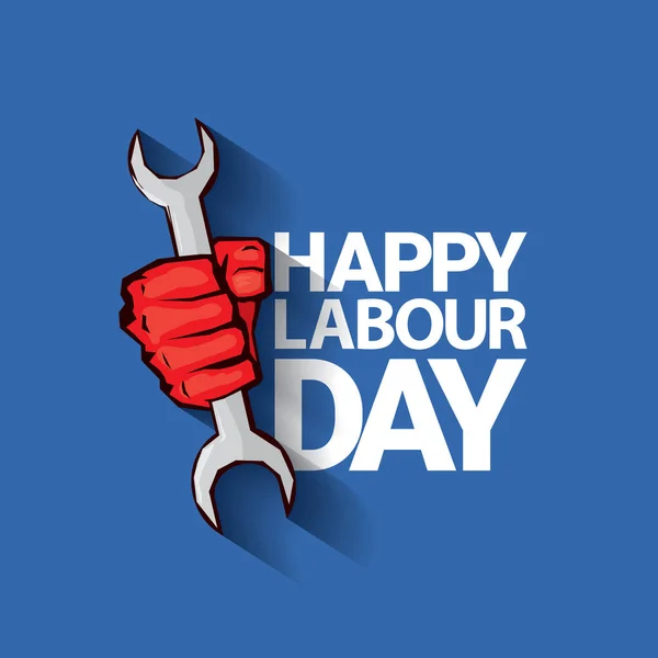 Happy labour day vector label — Stock Vector