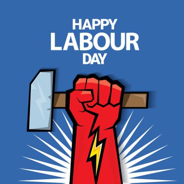Mutlu İşçi Bayramı vektör etiket