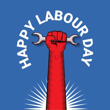 Mutlu İşçi Bayramı vektör etiket