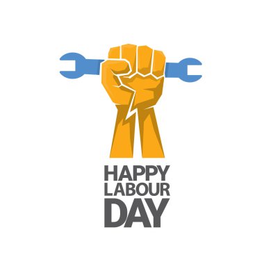 Mutlu İşçi Bayramı vektör etiket