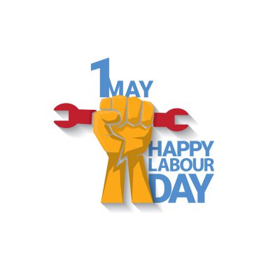 Mutlu İşçi Bayramı vektör etiket
