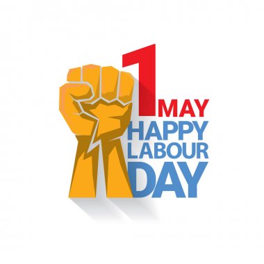 Mutlu İşçi Bayramı vektör etiket