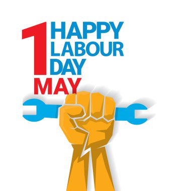 Mutlu İşçi Bayramı vektör etiket