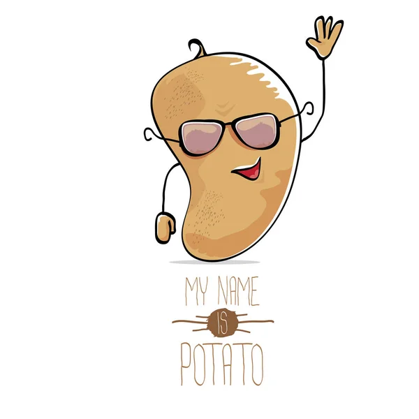 Vector rolig tecknad söt brun potatis — Stock vektor