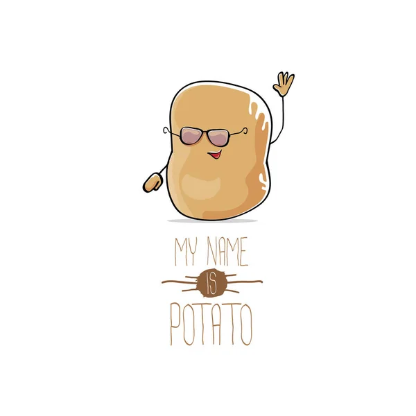 矢量可爱的卡通可爱棕色马铃薯 — 图库矢量图片
