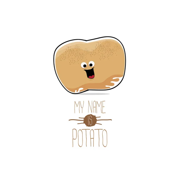 Vettore divertente cartone animato carino patata marrone — Vettoriale Stock