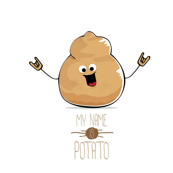 재미 있는 만화 귀여운 갈색 감자 벡터 — 스톡 벡터