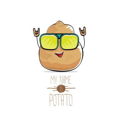 vektör komik karikatür şirin kahverengi patates