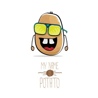 vektör komik karikatür şirin kahverengi patates