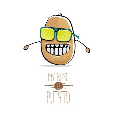 vektör komik karikatür şirin kahverengi patates