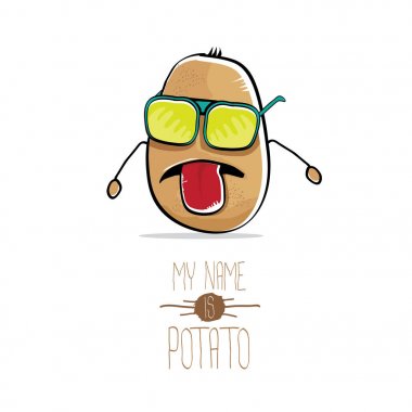 vektör komik karikatür şirin kahverengi patates