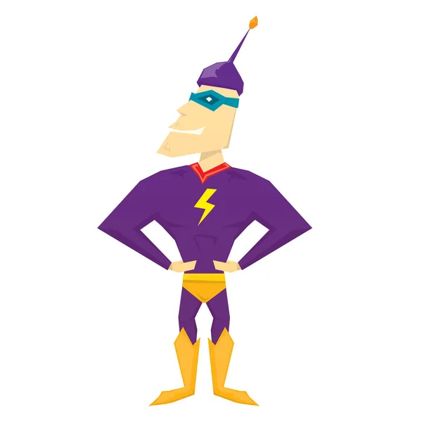 Vector funny comic super hero — Stock Vector