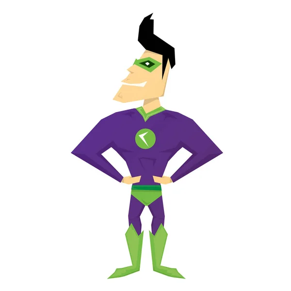 Vector funny comic super hero — Stock Vector