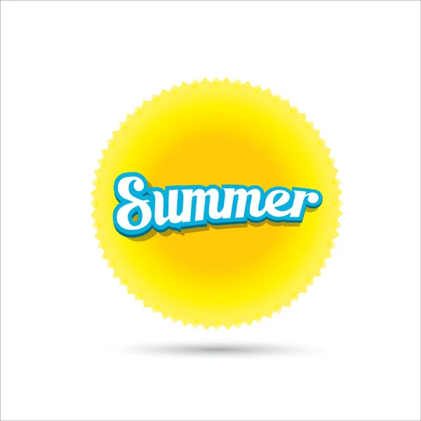 Etiqueta de verano vector. icono de verano con sol . — Vector de stock