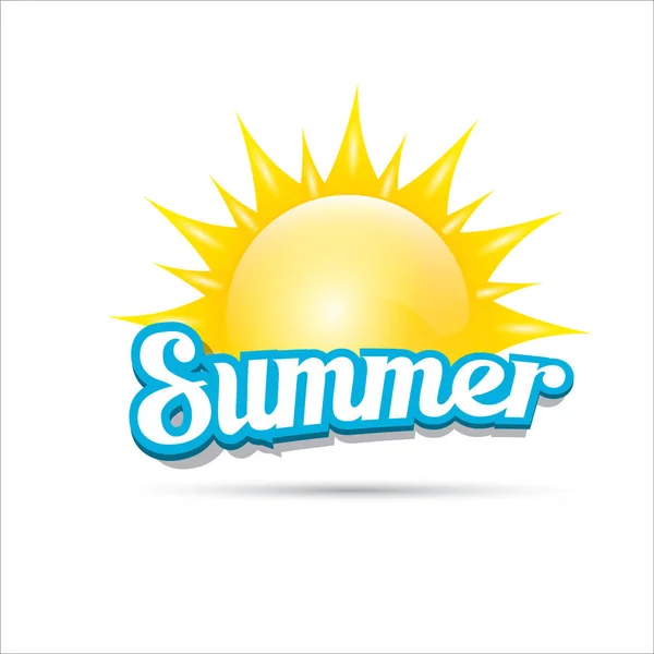 Etiqueta de verano vector. icono de verano con sol . — Vector de stock