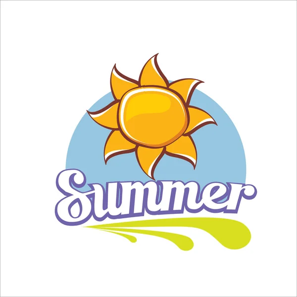 Etiqueta de verano vector. icono de verano con sol . — Vector de stock