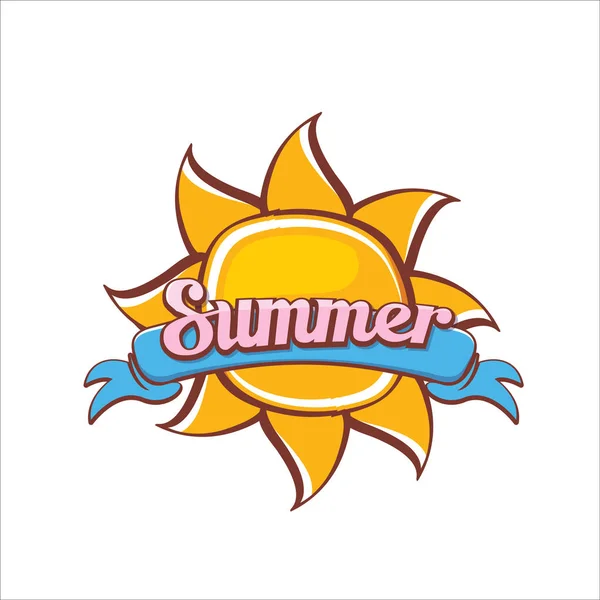 Vector zomer etiket. zomer pictogram met zon. — Stockvector
