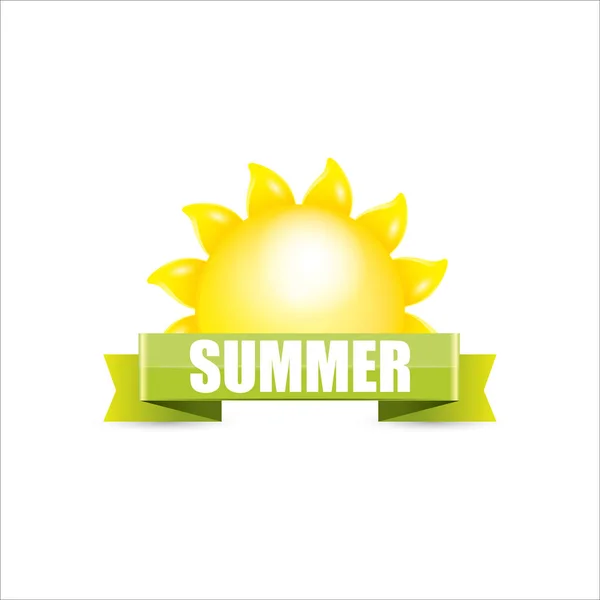 Векторная летняя метка. икона лета с солнцем . — стоковый вектор