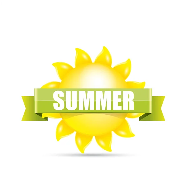 Vector zomer etiket. zomer pictogram met zon. — Stockvector