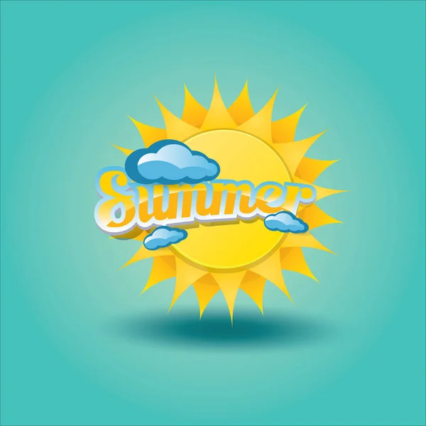 Etiqueta de verano vector. icono de verano con sol . — Vector de stock