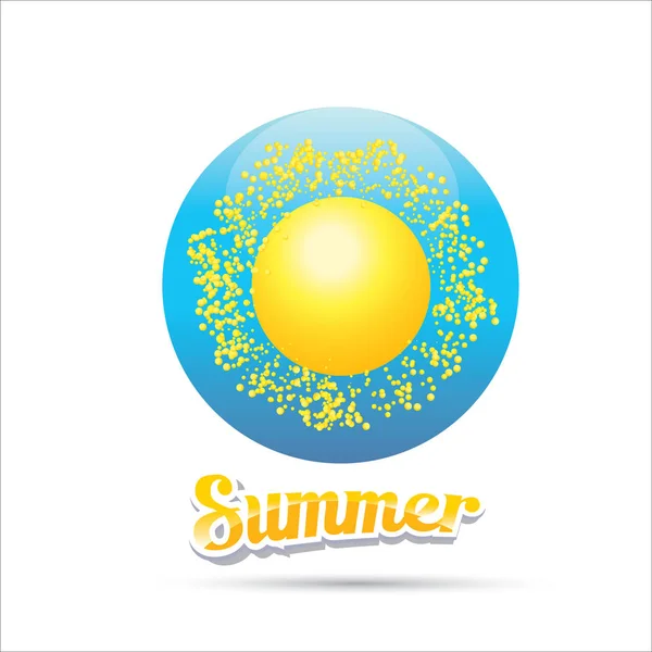 Etiqueta de verano vector. icono de verano con sol . — Vector de stock